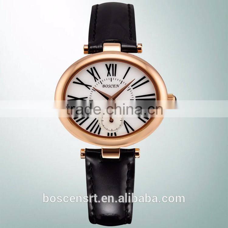 2016 Wholesale OEM Fashion Lady Quartz Watch , Stainless Steel Golden Luxury Branded Watches Women