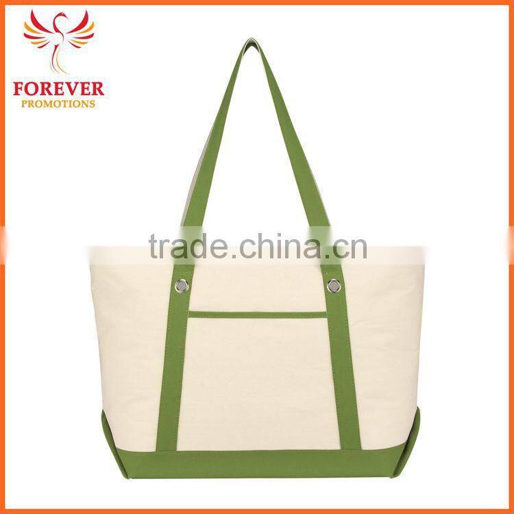 Natural Color Large Cotton Canvas Tote Bag With Custom Logo