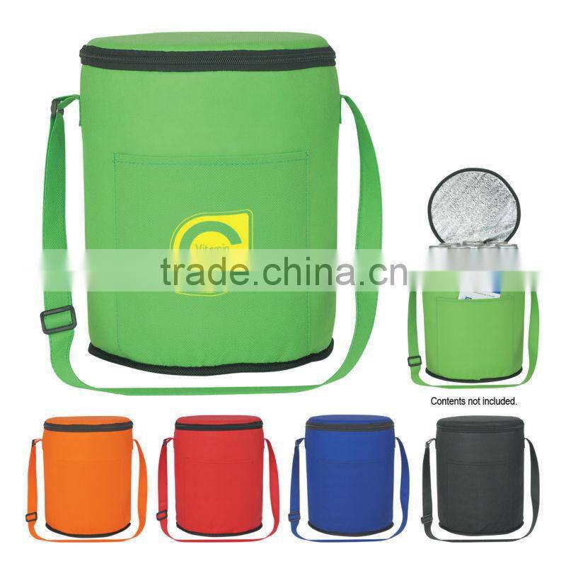 Non-Woven Round Kooler Bag-Royal Blue