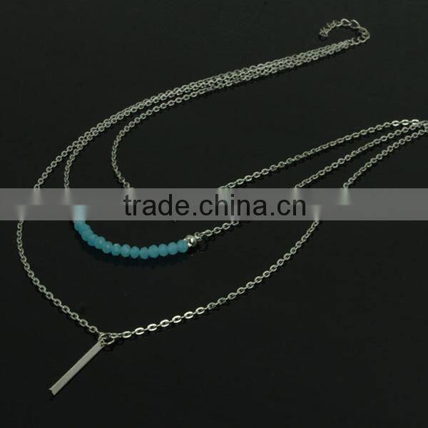 blue crystal intimate fashion teen necklace jewelry, teenage fashion jewelry