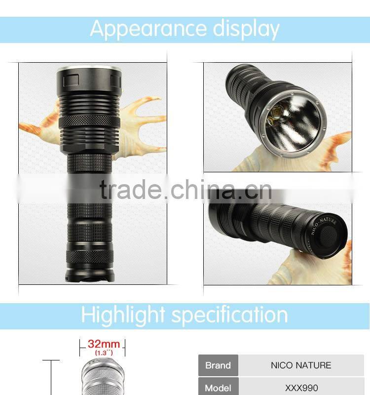Professional Fluorescent Nichia Ultraviole 365nm 3w 26650 battery aluminum alloy Led flashlight