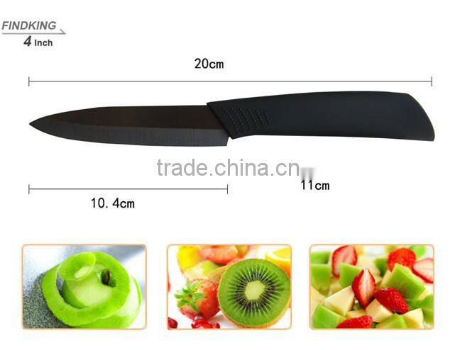Top quality Gifts Zirconia black blade black handle 3" 4" 5" inch + Peeler + covers ceramic knife set kitchen fruit knife set