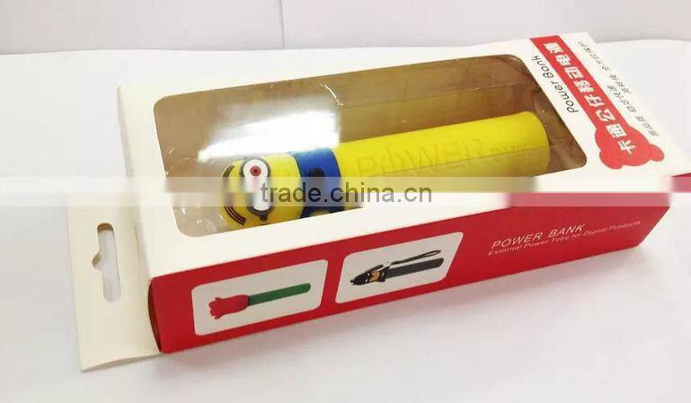 2014 New PVC cartoon minions style mobile power bank 2000mah/2200mah/2600mah