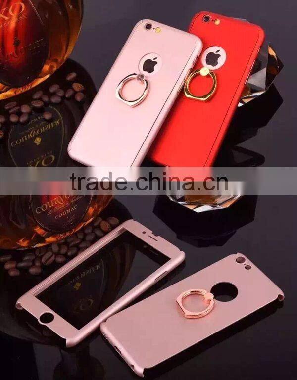 For iphone samsung galaxy j3 cover/360 degree Full cover protective slim hard PC cover / 360 Rotating Ring Holder Phone Case