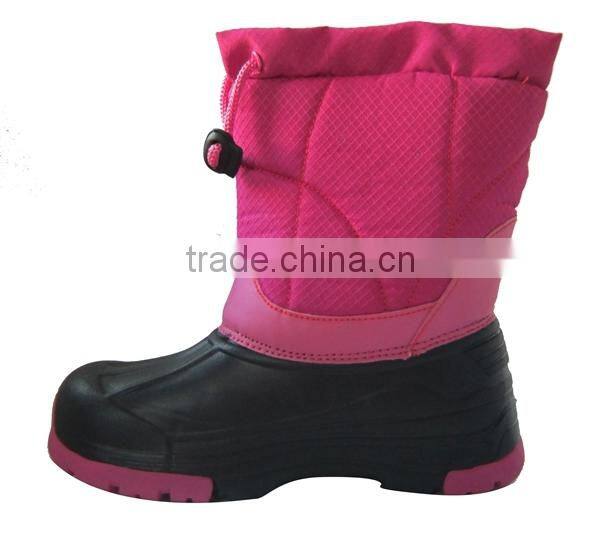 2016 new design eva rubber outsole pink snow boot for girl