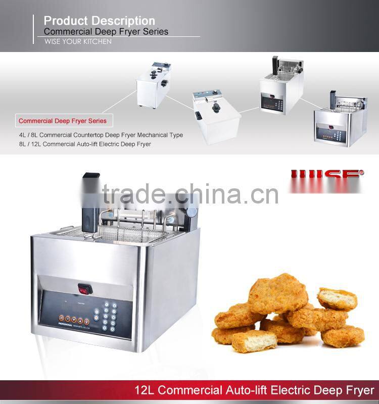 2016 New Product Commercial Automatic Basket Lift Deep Fryer Thermostat 12L For Commercial Use