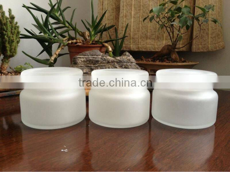 glass candle jar with a glass lid