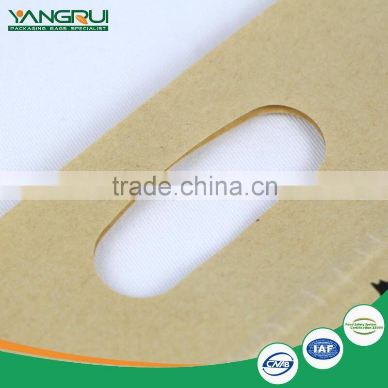 square bottom pouch resealable stand up food bag kraft paper bag with windwo and zipper