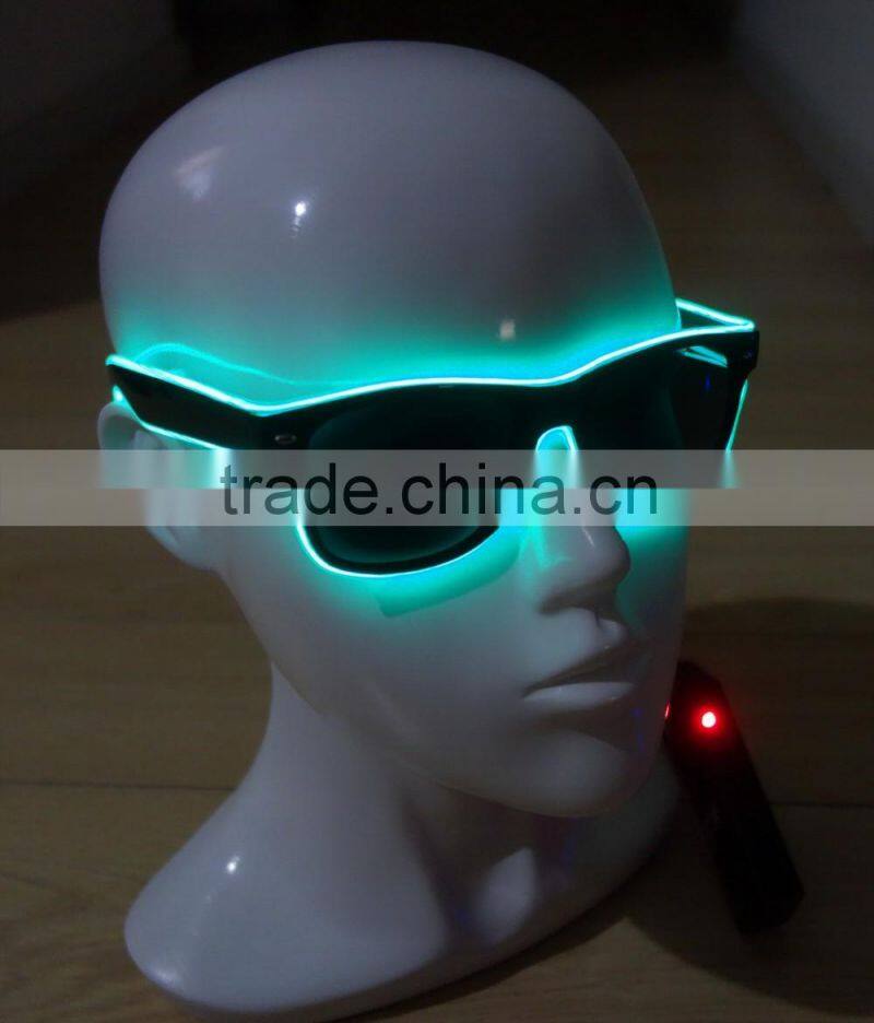 Specialize in High luminance Blue-green EL wire sunglasses / Blue-green EL sunglasses / Blue-green EL glasses