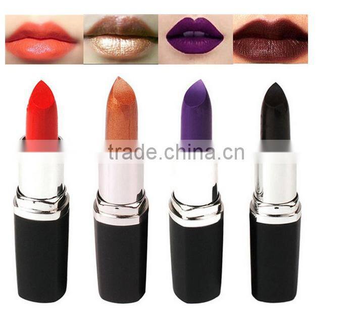Wholesale High Quanlity Sexy Safe Black Purple Colors Brands Natural Matte Waterproof Lipstick