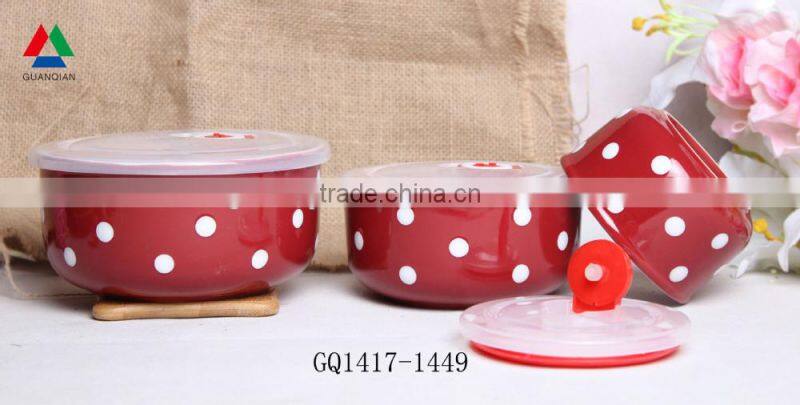 Blue color ceramic bowl set ceramic fresh bowl with lid for bulk sale