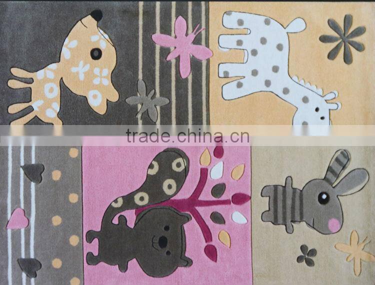 Antiflaming kids cartoon carpet with modern design