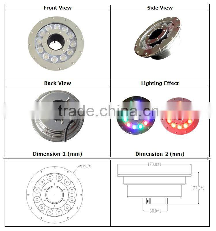 Remote / DMX / WiFi control LED Fountain Light 9W 12W