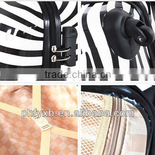 New Design Zebra-stripe Animal Print travel luggage bag/ABS trolley luggage bags / Fashion trolley travel bags