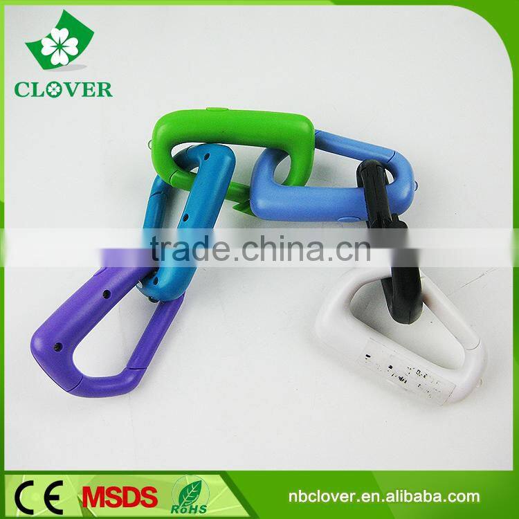 3*LR41 battery 1 led carabiner shape cheap plastic flashlight