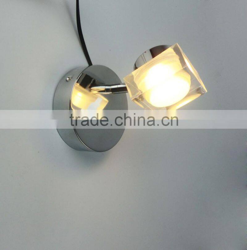 elegant acrylic wall mounted led bed lamp