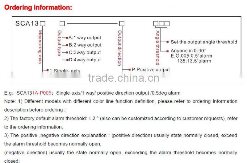 SCA131A Remote Control Switch With Sensor Real Time Auto Monitoring Front,Back,Left ,Right Four Directions of Tilt Status