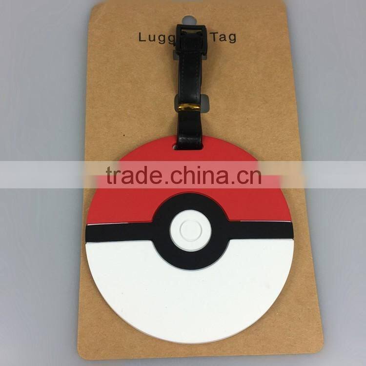 Silicone pokemon luggage tag/soft pvc rubber luggage tag
