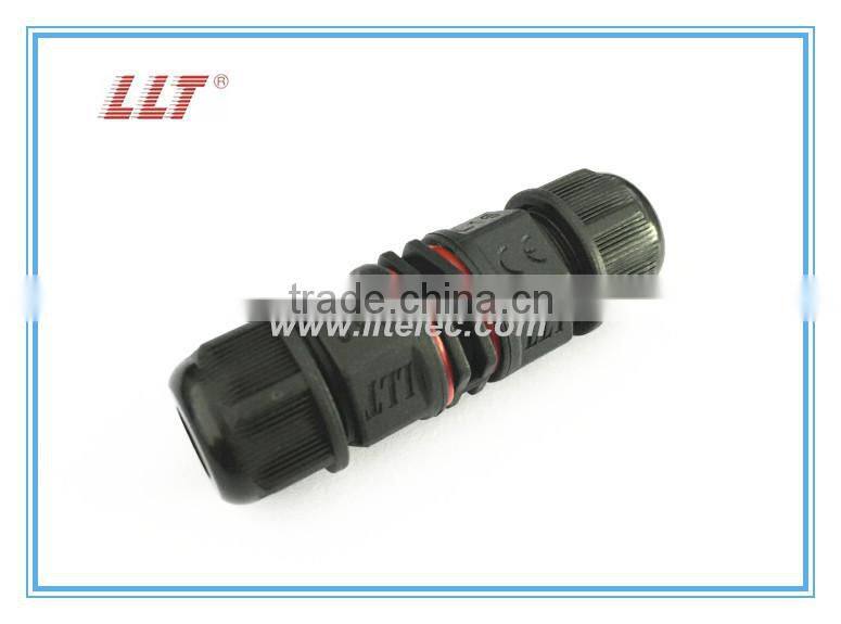 15 amp 2 pole screw terminal straight connector waterproof connector