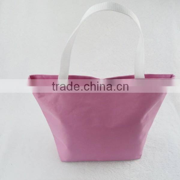 Blue plain shopping 600d polyester canvas bag for custom