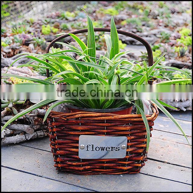 cheap bark basket for flower