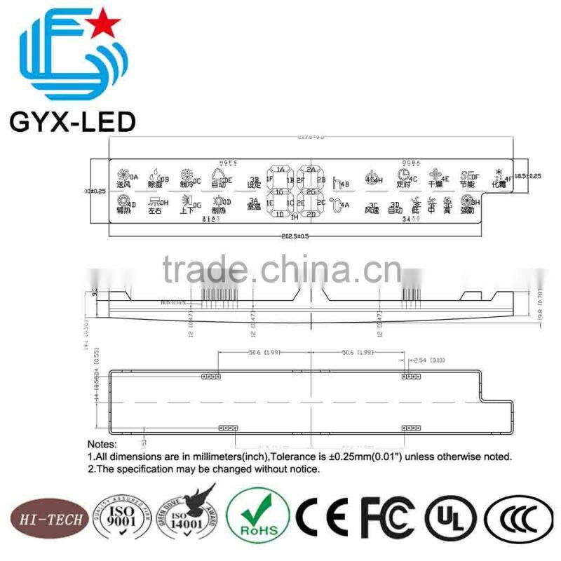 easy built in red color and yellow color Gree Air conditioner Custom LED display module