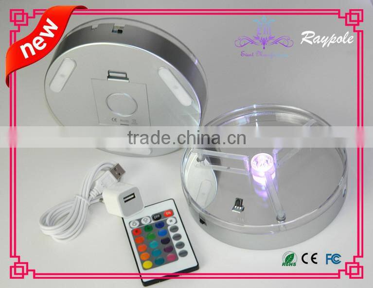 Multi-color led candle holder led centerpiece light base 6inch led wedding vase light for decoration