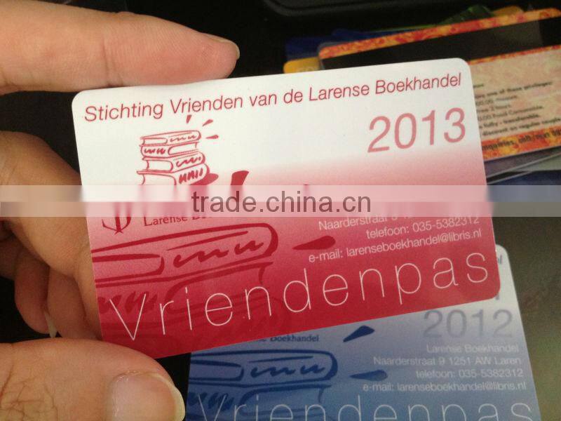 Free Design !! PMS color printing membership card/silk printing member card