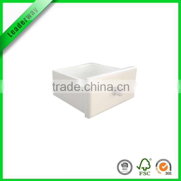 Cheap white luxury wooden mdf jewelry box with 3 small drawer