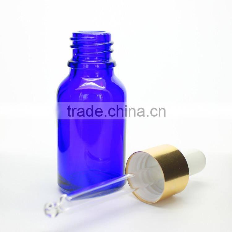 15ml cobalt blue glass bottle with dropper