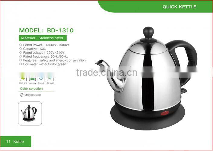 Baidu Kitchen Appliance Modern Style Mini Long Gooseneck Spoute Stainless Steel Electric Water Kettle Wholesale in China
