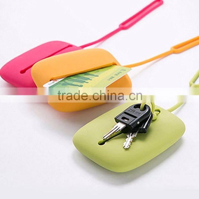 Portable and Colorful Silicone Card Case Key Holder