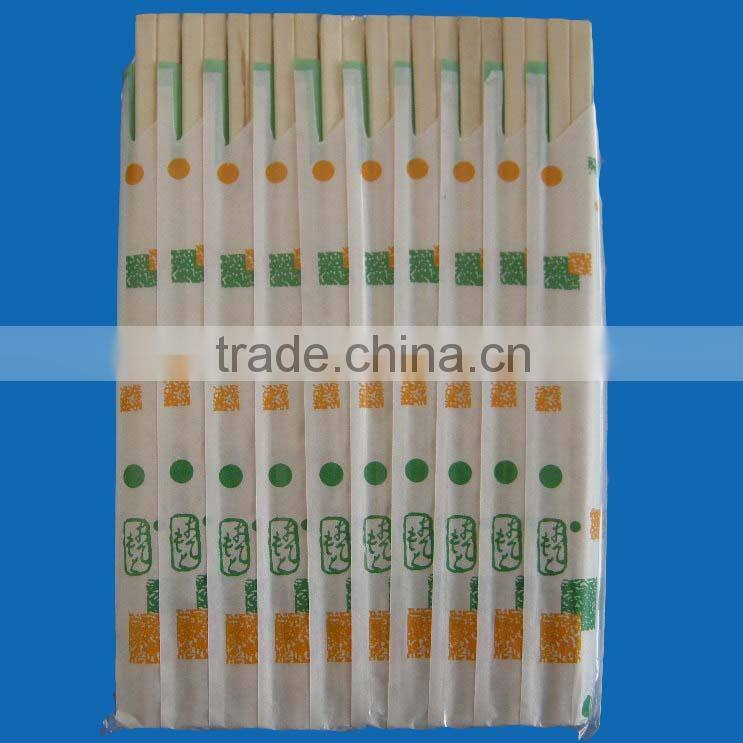 disposable birch chopsticks with paper wrapped