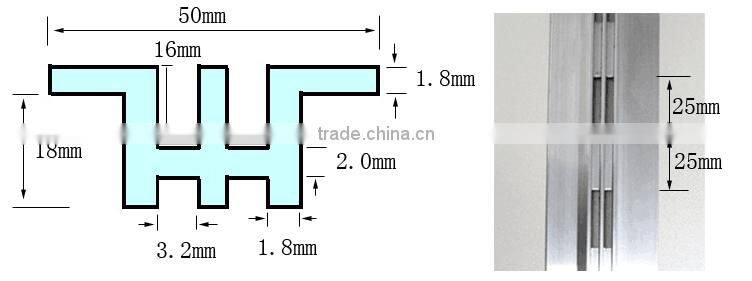 Aluminium single/ double slotted channel