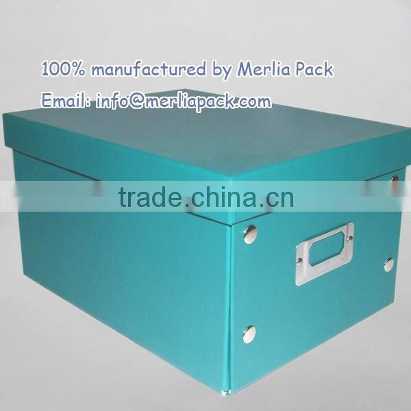 Collapsible Storage Box Cardboard Stationery Paper Chest Toys Metal Button Boxes
