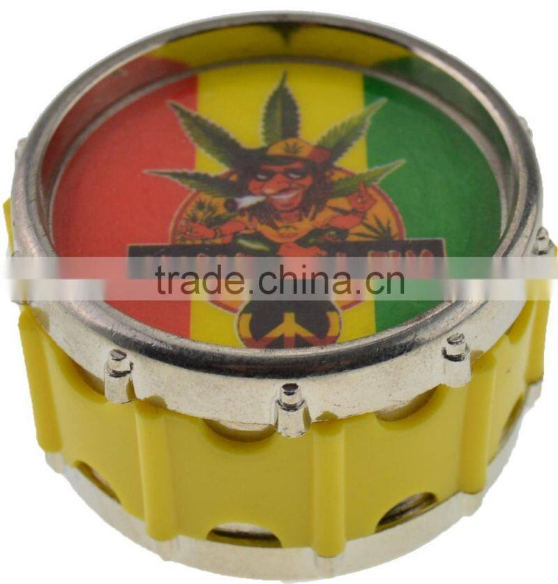 Spice Herb Grinder- Four Piece with Pollen Catcher - Zinc Alloy 856