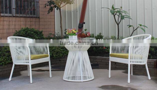 outdoor furniture wicker all weather resin 3 piece dining table and chair set/ bistro chair in garden