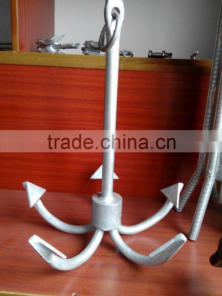 Black Bituminous Paint Five Fluke Boat Anchor, Many Types Five Fluke Anchors