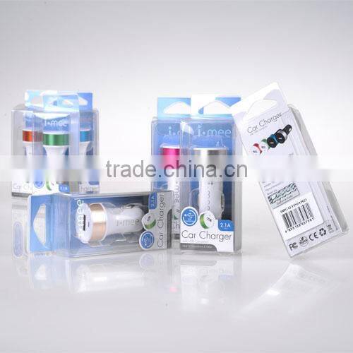 Convenient travel charger imee 2.1A compact car charger for mobile devices