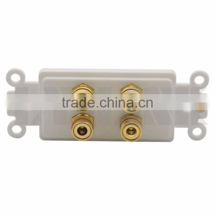 Speaker Sound Box Banana Inner Wall Plate With 4 Ports