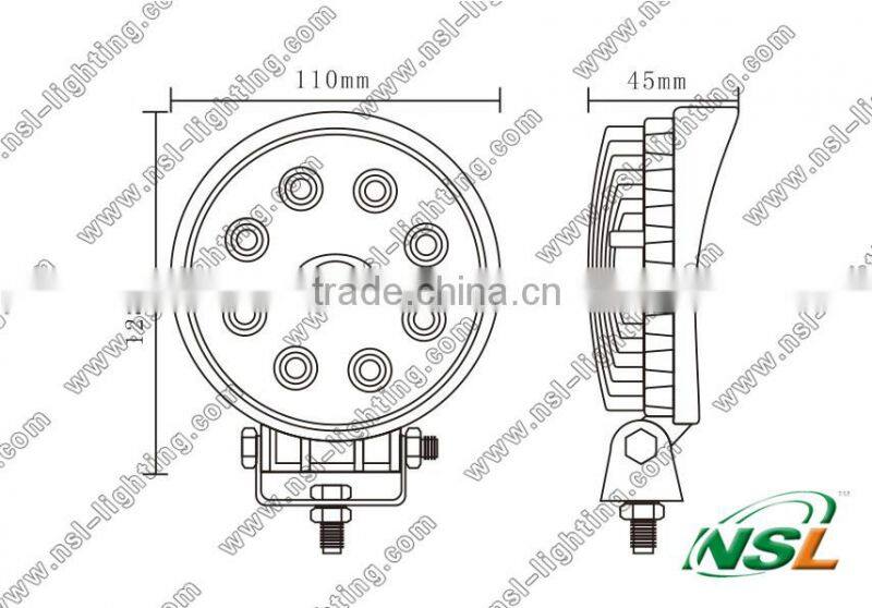 IP67 waterproof 24w energy saving led work lights round led lamp