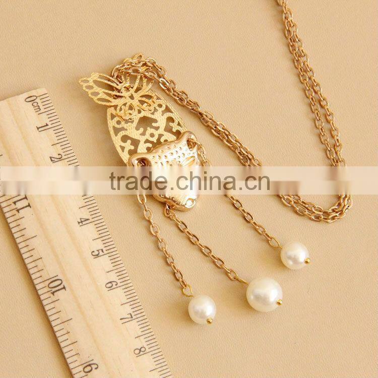 MYLOVE gold pearl sweaterchain fahion coat chain MLSC-19