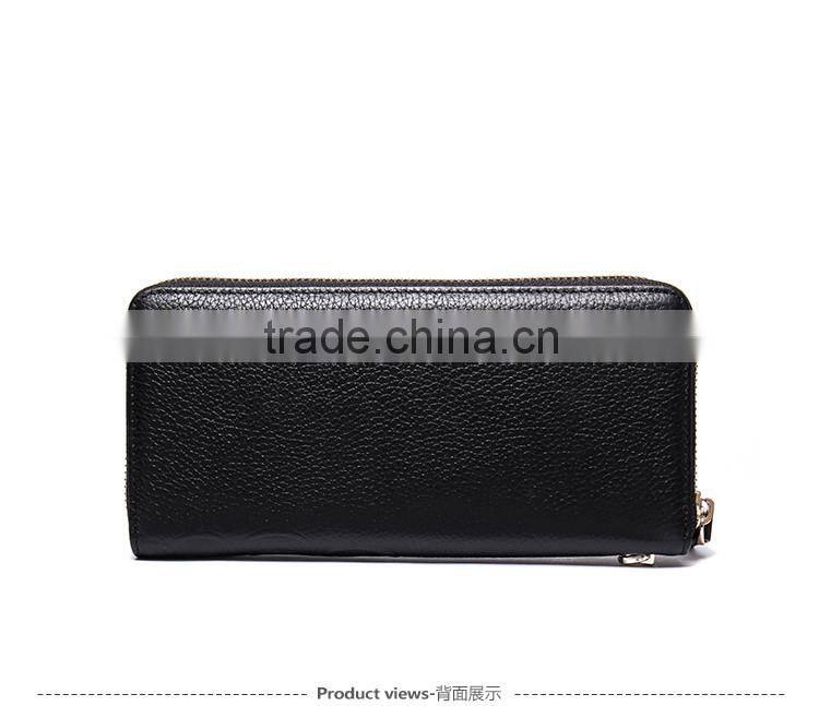 designer leather clutch wallets long purse zipper for women