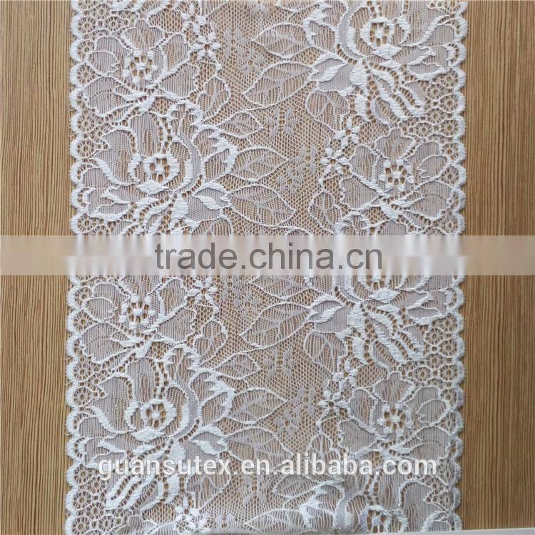 Bright Yarn Rose Flower Pattern French Lace Trimming For Prom Dresses