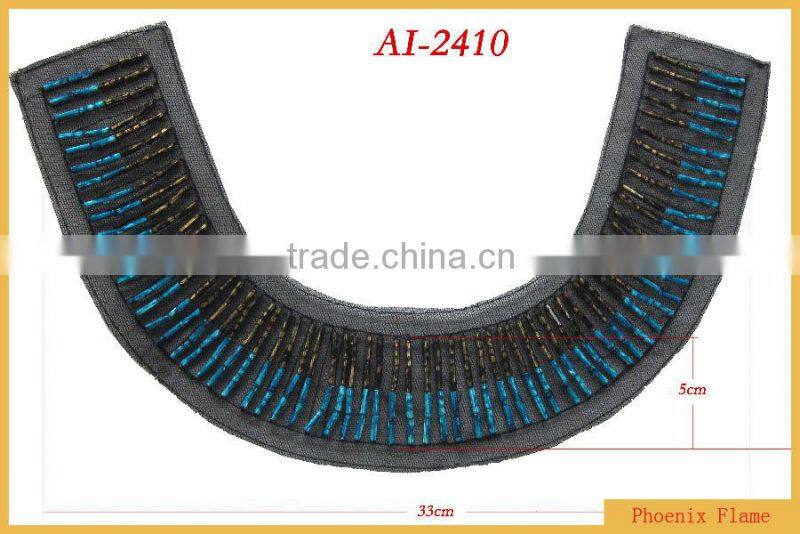 Fancy bugles beaded trim AI-2410