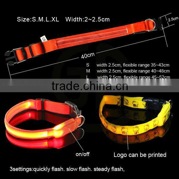 China Wholesale Webbing Dog Bows Led Pet Collar