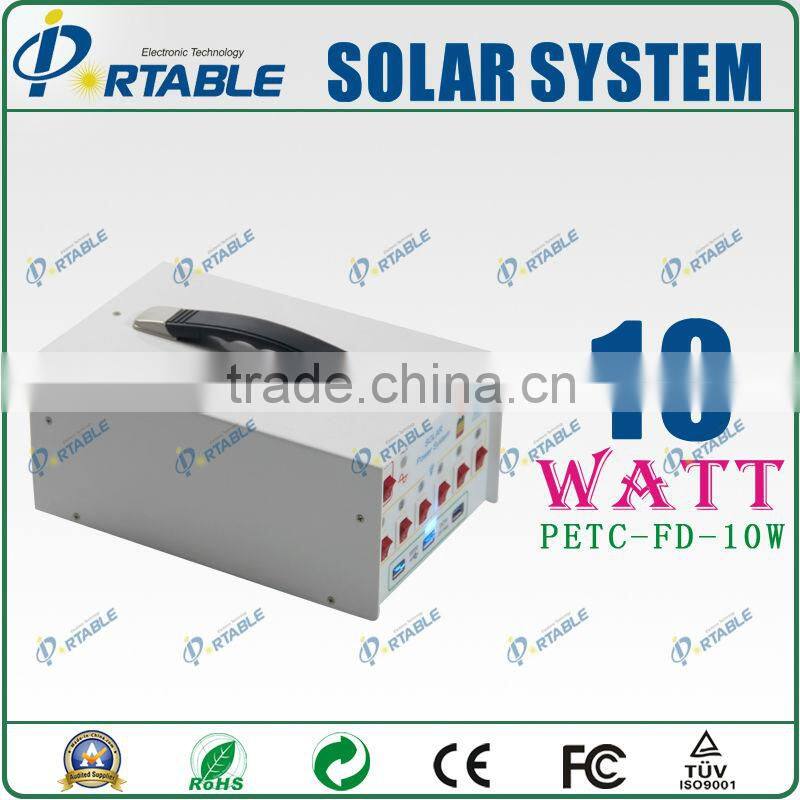 Portable solar system with LED light 10W