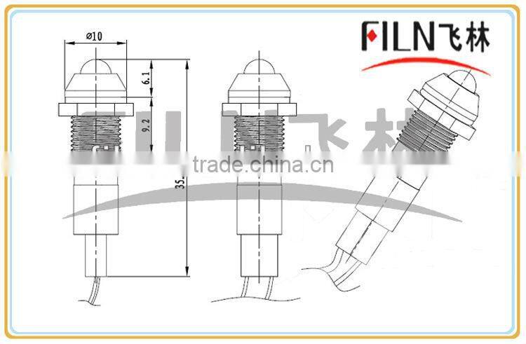 Red 8mm Metal led pilot lamp 220V panel light raised rgb led indicator light led flat panel lighting