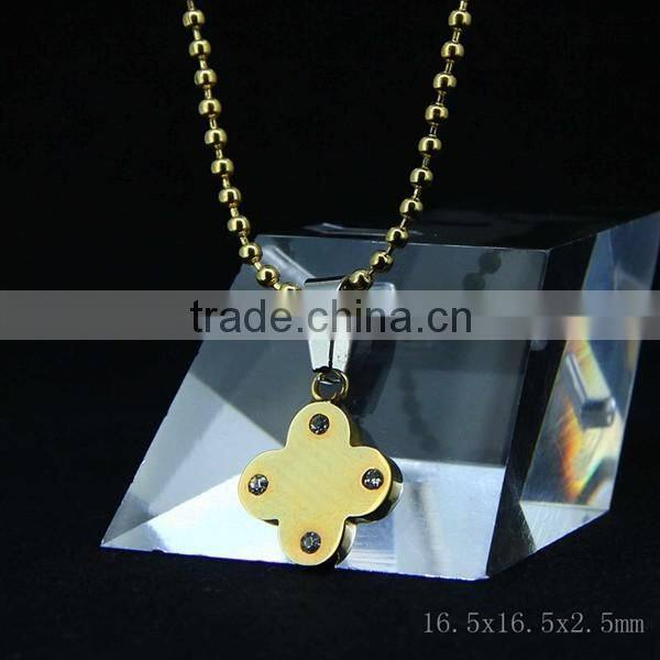 Fashion Flower Metal pendant with diamond for ladies