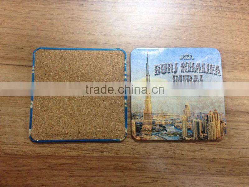 tin cork board coaster